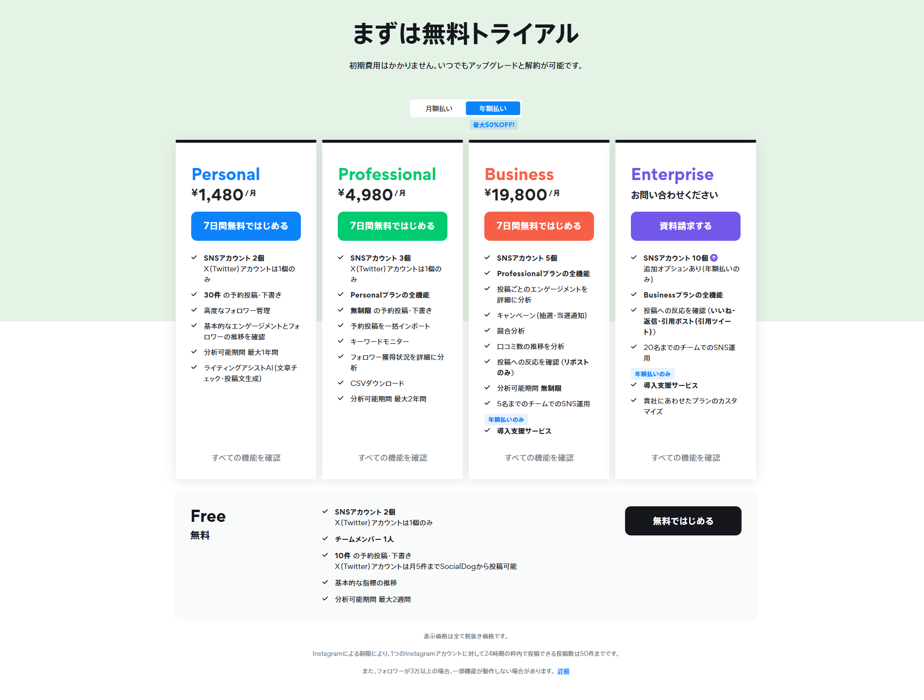 socialdog-pricing